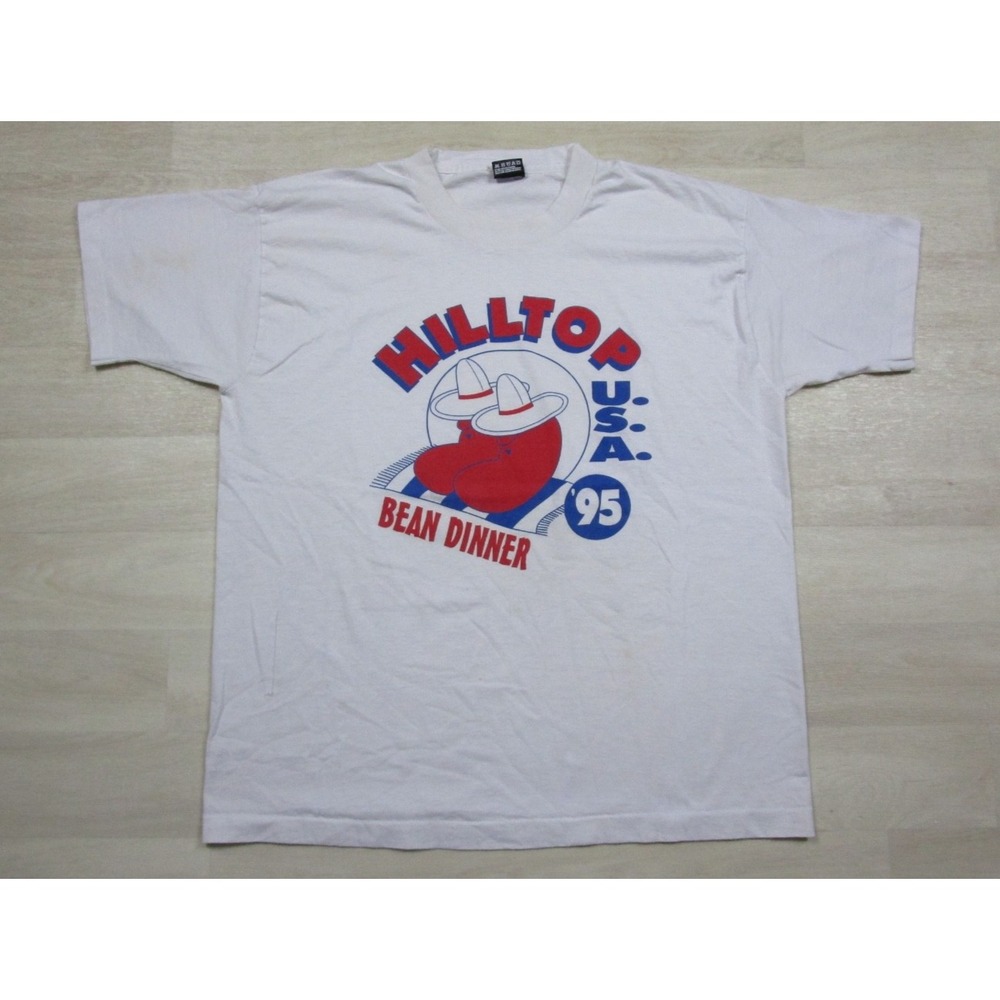 Vintage 1995 Hilltop Bean Dinner T-Shirt Men's (XL) Columbus Ohio Festival FOTL
